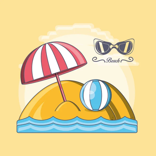 Férias praia férias de verão — Vetor de Stock