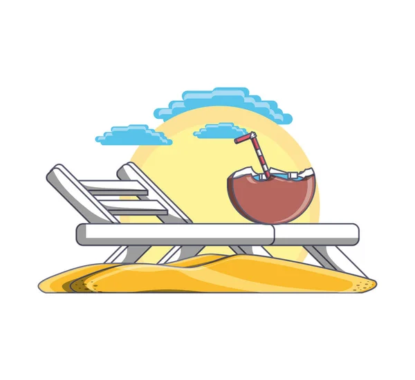 沙滩椅暑假假期 — 图库矢量图片