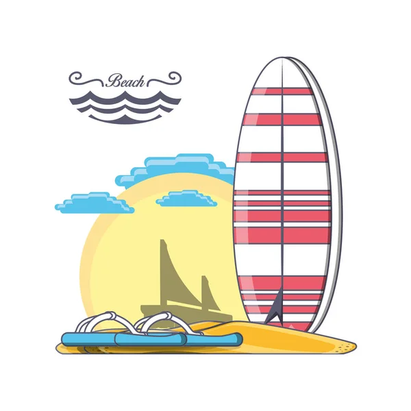 沙滩冲浪板设计 — 图库矢量图片