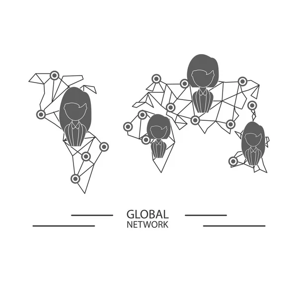 Concepto de diseño de red global — Archivo Imágenes Vectoriales