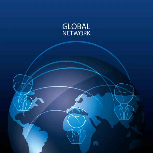 Koncepcja projektowa globalnej sieci — Wektor stockowy