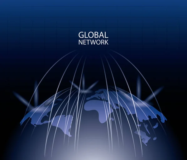 Concetto globale di progettazione della rete — Vettoriale Stock