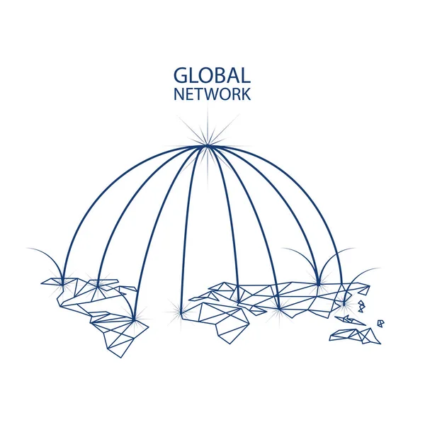 Koncepcja projektowa globalnej sieci — Wektor stockowy