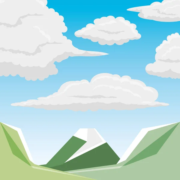 Dağlar ve bulutlar tasarımı — Stok Vektör