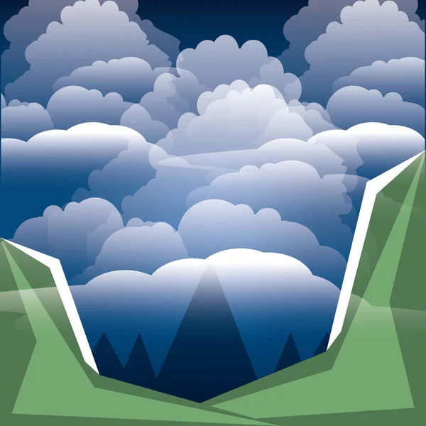 Mountains and clouds design — Stock Vector