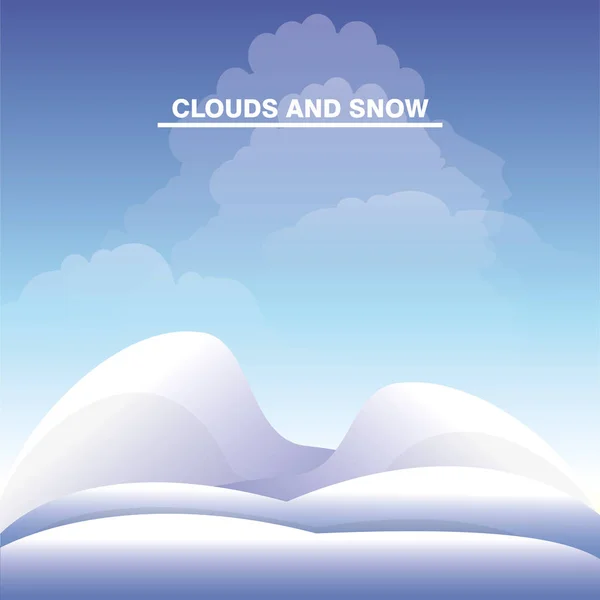 Nubes y nieve diseño — Archivo Imágenes Vectoriales