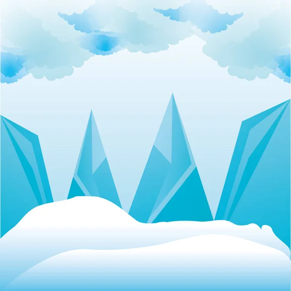 Śnieg i Alpy design — Wektor stockowy