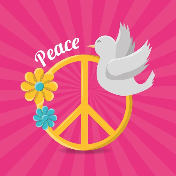 Frieden und Liebe Hippie-Konzept — Stockvektor