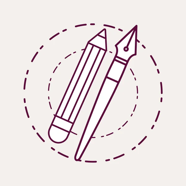 Pencil and pen icon — Stock Vector