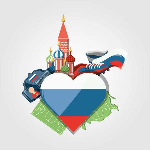 Futebol Copa do Mundo Rússia design —  Vetores de Stock