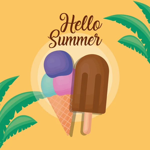 Hello summer design — Stock Vector