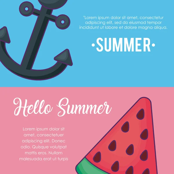 Hola diseño de verano — Vector de stock