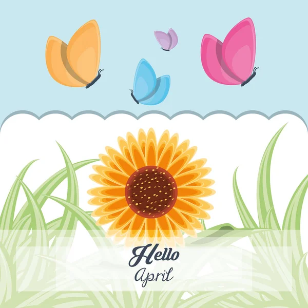 Hello april design — Stock Vector