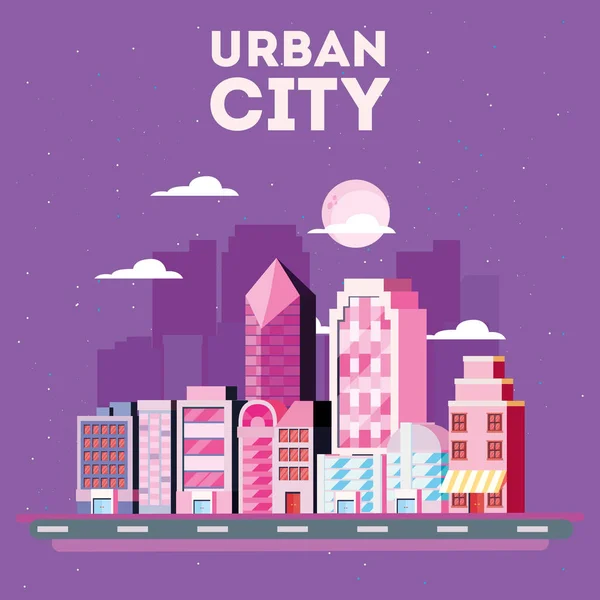 Diseño urbano de ciudad — Vector de stock