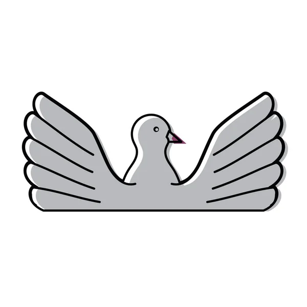 Icône oiseau colombe — Image vectorielle