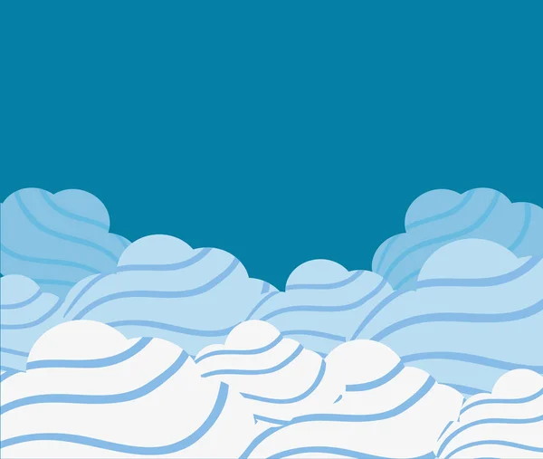 Cielo con diseño de nubes — Vector de stock