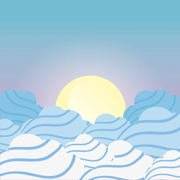 Cielo con diseño de nubes — Vector de stock