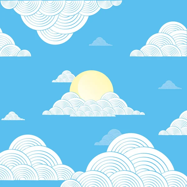 Himmel mit Wolken-Design — Stockvektor