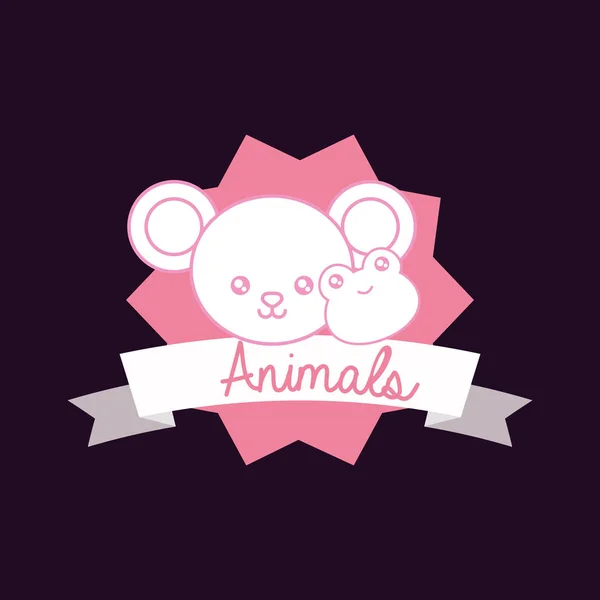 Lindo diseño de animales — Vector de stock