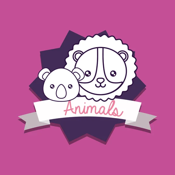 Design drăguț animale — Vector de stoc