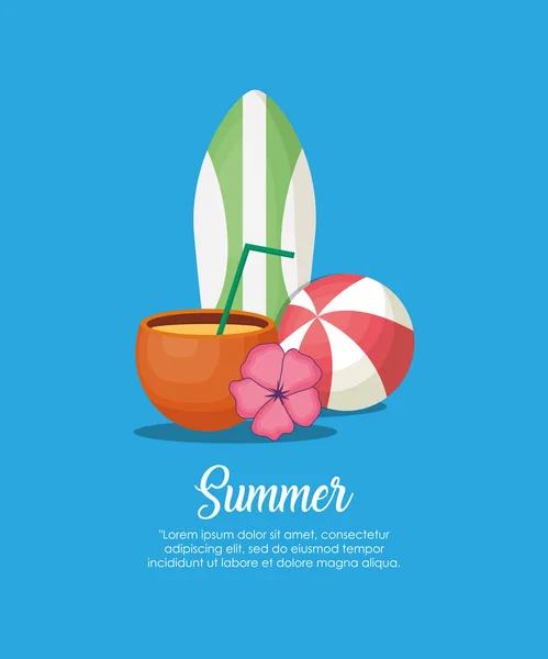 Vacaciones de verano diseño — Vector de stock