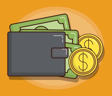 Para simgesi olan cüzdan