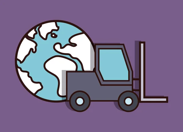 Vorkheftruck vrachtwagen pictogram — Stockvector