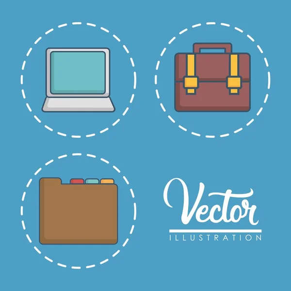 Ícones relacionados com elementos de escritório — Vetor de Stock