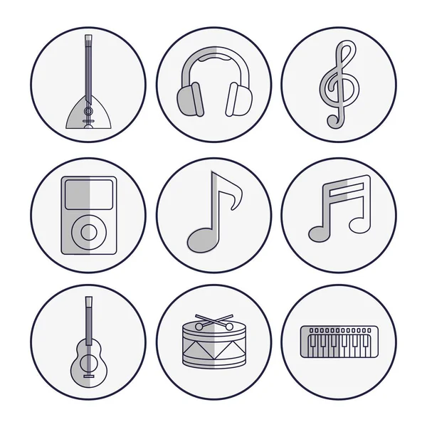 Diseño de instrumentos musicales — Vector de stock