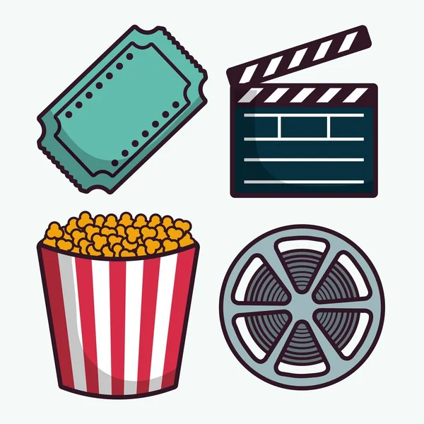 Iconos relacionados con el cine — Vector de stock