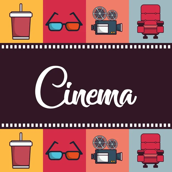 Iconos relacionados con el cine — Vector de stock