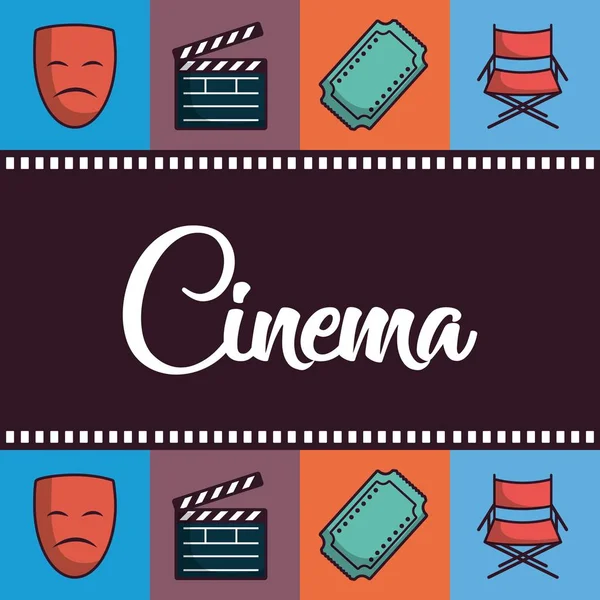 Iconos relacionados con el cine — Vector de stock