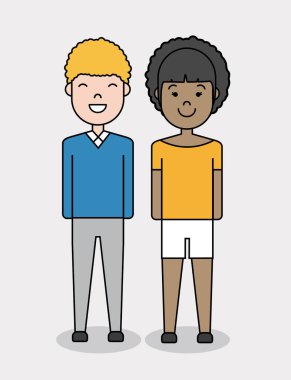 karikatür gençler simgesi