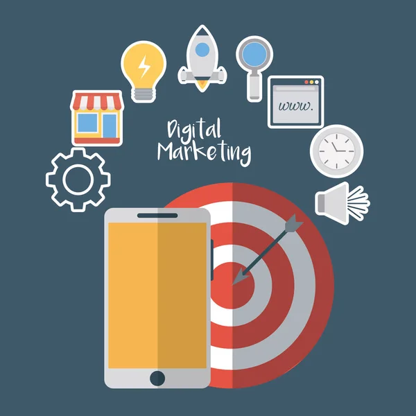Progettazione marketing digitale — Vettoriale Stock