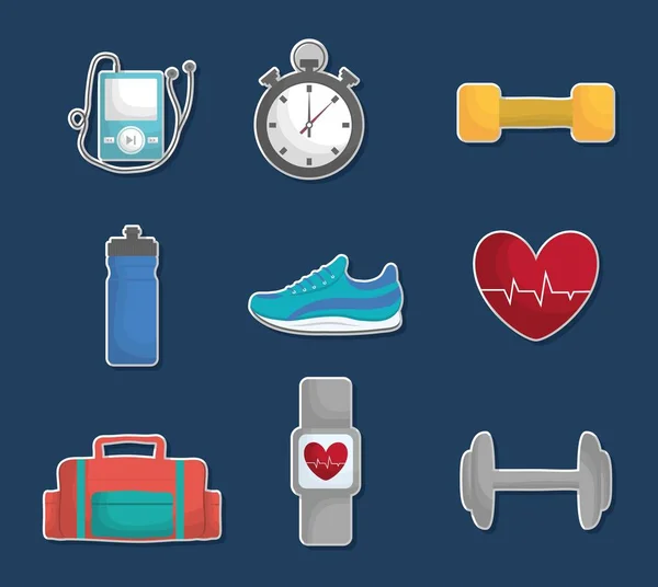 Fitness diseño de estilo de vida — Vector de stock