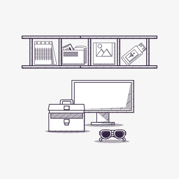 Fournitures de bureau design — Image vectorielle