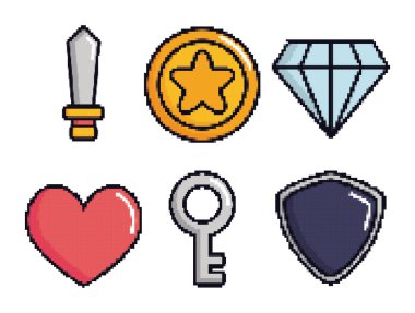 retro video oyunları ilgili simgeler 