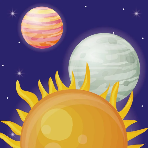 Diseño del sistema solar — Vector de stock