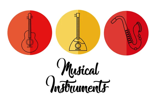 Musical instruments design — Stock Vector