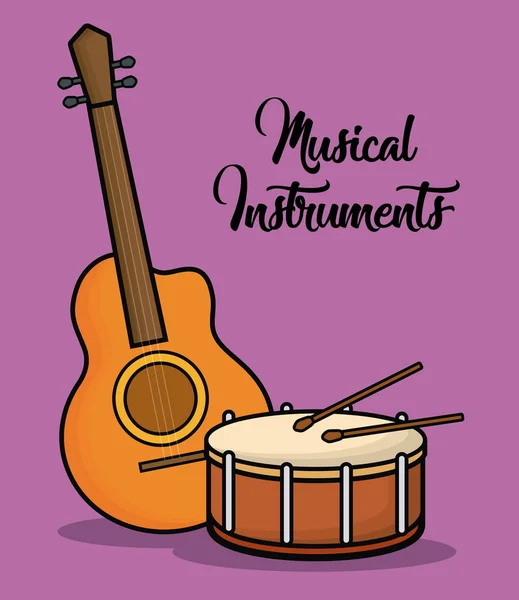 Musical instruments design — Stock Vector