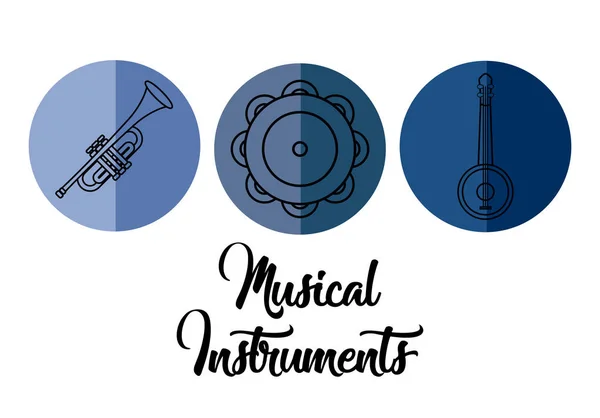 Design de instrumentos musicais — Vetor de Stock