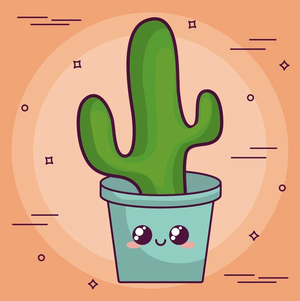 Diseño de cactus kawaii — Vector de stock