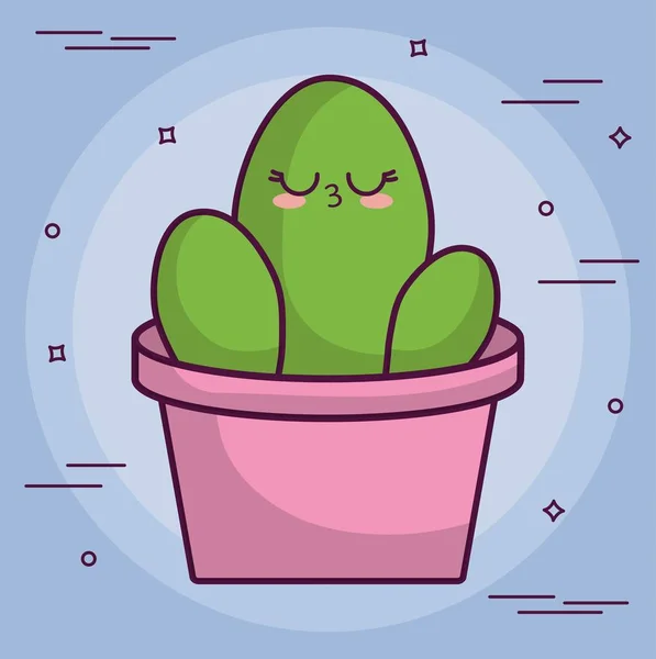 Conception de cactus kawaii — Image vectorielle