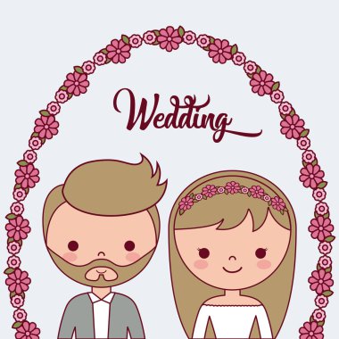 çizgi film düğün çift simgesi