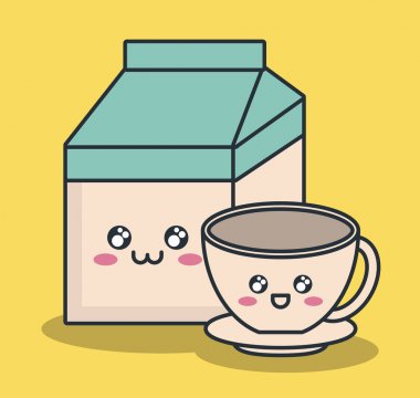 Kawaii kahvaltı gıda tasarım