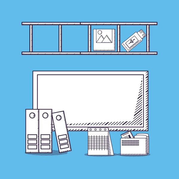 Fournitures de bureau design — Image vectorielle