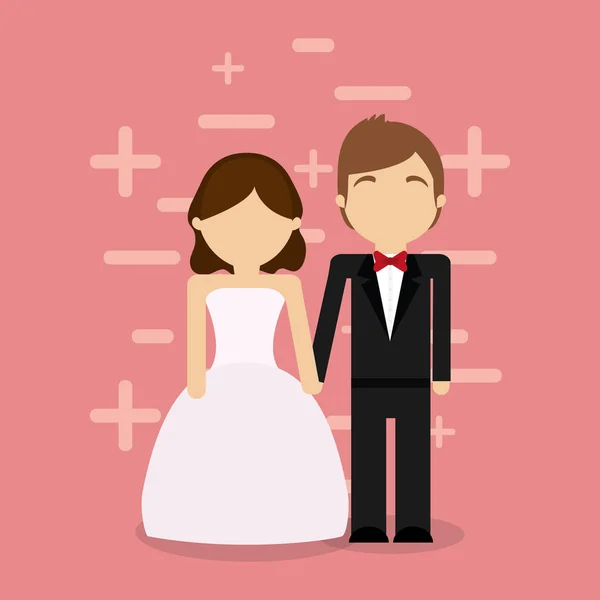 Düğün çift tasarım — Stok Vektör
