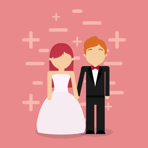 Conception de couple de mariage — Image vectorielle