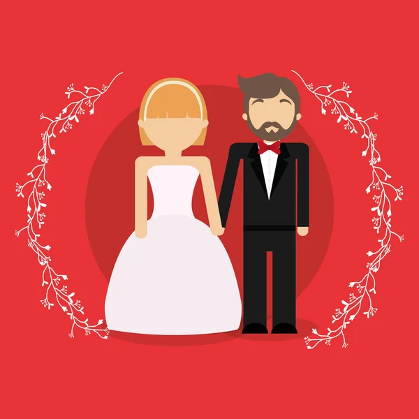 Entwurf für Hochzeitspaar — Stockvektor