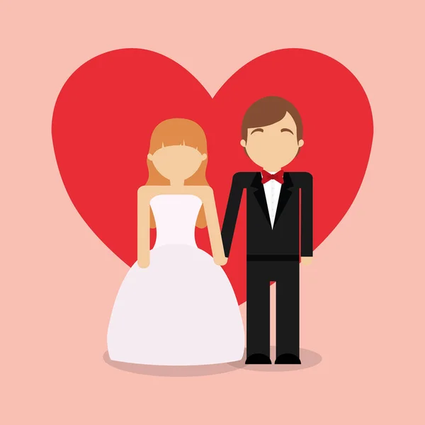 結婚式のカップルのデザイン — ストックベクタ